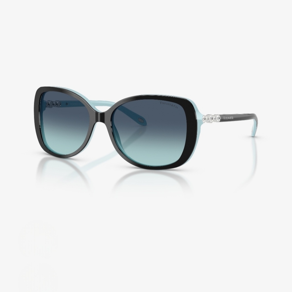 55mm Gradient Butterfly Sunglasses in a chic Tiffany & Co. Terquoise box!